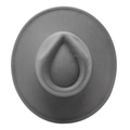 Top down view of wide brim gray felt fedora hat with double stitched edge detail - M (56-58cm) / Light Gray