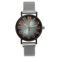 Orologio al quarzo con quadrante sfumato nero e cinturino magnetico in maglia grigia - Argento