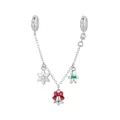 S925 sterling silver Christmas safety chain with snowflake, bell and gingerbread man charms - Christmas Safety Chain (BSC1185)