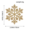 Golden 10cm glitter snowflake ornament with 6g weight for Christmas tree decor - 12Pcs/Pack / Gold Style C