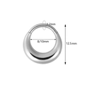 Dettaglio anello setto in acciaio 316L con calibro 1,2mm e misure del diametro - 1.2*8mm / Argento