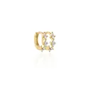 Detail showing S925 hallmark on gold plated marquise cut zircon silver huggie earrings - Marquise Zirconia Huggie-6mm