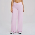 Pantalon de yoga large rose clair doté d'une taille haute croisée élégante - S / Rose Sakura