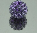 Sparkling purple clay disco ball bead with faceted rhinestones for jewelry making - Lotus Purple