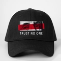 Casquette de baseball en coton noir avec imprimé Trust No One et design de rue graphique - Taille unique / Noir