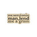 Badge vintage en métal avec citation mr. serotonin man en beige et noir - Style mr. serotonin man (QHXZ1157)