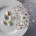 Stickers ongles 5D relief chat FEB-479 avec chatons mignons et motifs de poissons - Style Cadre Photo Chat (FEB-479)