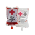 250ml Vampir-Blutbeutel für Halloween-Getränke mit Schraubverschluss und Kreuz-Design - Positive Energie 250ml