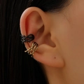 Gothic ear cuff featuring black and gold thorn branch designs for non-pierced ears - Black Gold Mix (16)