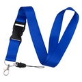 Blue solid color neck lanyard with secure quick-release buckle and metal swivel hook - Lanyard Only / Light Blue