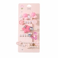 Lot de 6 jolies barrettes roses pour filles avec motifs ballon, ours et perles - #5 Série Rose