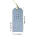 Gray PU leather earring display card with white rope and precise 11cm by 5.1cm measurements - Sky Blue