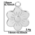 Silver stainless steel five-petal flower pendant with size 19mm by 14mm dimensions - Silver Color Pendant