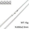 Collana a spiga in acciaio inossidabile argento 650 mm di lunghezza e 2,5 mm di larghezza - Argento-2.5mm(KN115433-K)