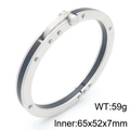 Industrial stainless steel rivet bangle with black inner inlay and 59g weight specs - Large Size (KB206643-KFC)