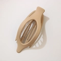 Beige flat oval hair claw clip with a strong grip and minimalist streamline design - Bulk Packaging / Matte Dark Khaki