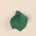 DIY jewelry component featuring a dark green pearlized acrylic flower petal pendant - 10Pcs Medium / Dark Green