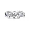 Elegant S925 sterling silver ring featuring various mixed-cut sparkling cubic zirconia - Silver White Zirconia (DY120902)