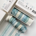 Washi Tape Set in Blau mit 10 Rollen geometrischen Mustern und Sternen für Scrapbooking - ✾✾ Distanziertes Salzsystem ✾✾