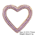 Golden heart connector with purple zircon stones for DIY jewelry making 21.5mm size - Style 13: Copper Micro-set Zircon Connecting Clasp