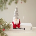 Gnome de Noël en peluche 15cm de hauteur rouge et gris avec bonnet flocon de neige - Style H (Corps Gris Bonnet Flocon de Neige Rouge 15cm)