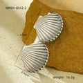 Pinza para el pelo plateada en forma de concha, 6,5 cm x 2,93 cm, peso de 16,2 g - Concha Plateada