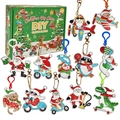 Weihnachts-DIY-Diamanten-Schlüsselanhänger-Set mit 11 festlichen Acryl-Anhängern - Stil C Weihnachten Diamant Schlüsselanhänger 12Stk/Box