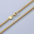 Collana a catena box dorata in acciaio inossidabile con chiusura a moschettone e placchetta - Oro (KN298846-Z)