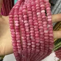 Pink quartz wheel beads strands for DIY jewelry making with natural gemstone texture - 24 / 5*8mm (approx. 73 pcs/strand)