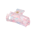 Macro view of 8.2cm acetate hair claw clip showing pink and blue marble texture - Bulk Packaging / Light Pink Blue Marble