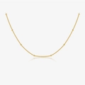 Minimalist S925 sterling silver box chain necklace with gold beads on a grey background - 18K Gold-288 (Gold Satellite Chain)
