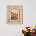 Cornice minimalista in legno massello con texture in rattan e pittura a olio per pareti - Stile Intrecciato 5 Pollici