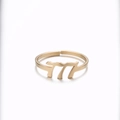Gold-plated stainless steel ring with 777 angel number cut-out in an adjustable open band - 777 Gold