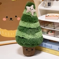 Peluche albero di Natale con stella carina e viso sorridente in scena accogliente - 30 cm / Gradiente Verde (Albero bicolore)