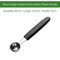 30mm stainless steel fruit baller scoop with ergonomic black handle for ice cream - 30mm Single Baller Rubber Handle / Diameter 30mm