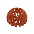 Close-up of a velvet-textured expandable bird nest hair clip in reddish-brown finish - Orange Flocked