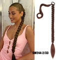 Detailed comparison of long braided ponytail extensions in auburn brown for women - Reddish Brown (2/33#)