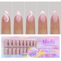 Pink and white French style soft gel press-on nails set with 150 pieces and 15 sizes - French 5-in-1 Press-on Nails 05