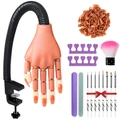 Manicure practice set with flexible training hand, tools, and replacement nail tips - Set 2