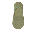 Breathable olive green low cut invisible socks with geometric pointelle hollow patterns - Green