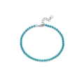 Bracciale in argento sterling S925 con pietre turchesi blu e chiusura a moschettone - Argento