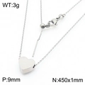 Collier avec pendentif cœur en acier inoxydable argenté poli et chaîne de 450 mm - Collier Acier (KN290517-Z)
