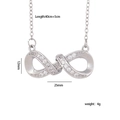 Silver infinity necklace with sparkling diamonds and adjustable chain length - Large-Silver-Infinity 669