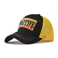 Berretto da baseball con ricamo 3D POSITIVE nero e giallo con rete e visiera curva - Regolabile / Giallo