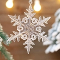 Transparent acrylic snowflake ornament with hanging hole for Christmas tree decoration - 10cm Leaf Snowflake 3pcs