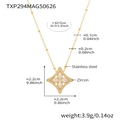 Details zu Abmessungen des Kleeblatt-Anhängers und Material der Gold-Zirkonia-Halskette - Vierblättrige Blume Halskette (42+5cm) / Gold