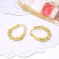 Pendientes de aro retorcidos dorados en forma de U con circón y perlas para mujer - Pendientes de Aro Trenzados (ZYN-DME339G-4)