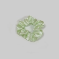 Elegant light green satin scrunchie with a pleated texture and premium silky glossy finish - Satin 16 (Light Green)