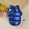 Gilet a piumino per cani blu lucido impermeabile con anello a D in metallo - XL / Blu