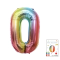 Rainbow gradient foil number 0 balloon in retail card packaging, metallic finish finish - 40-inch Gradient 0-inch Paper Card